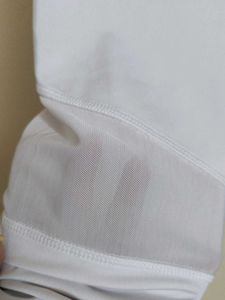 White Mesh Panel Capri for gym and yoga