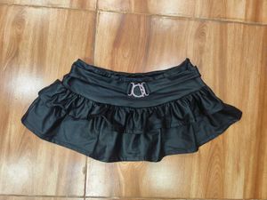 Black Ruffled Punk Mini Skirt