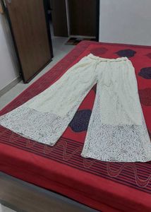 Elegant White Lace Palazzo Pants