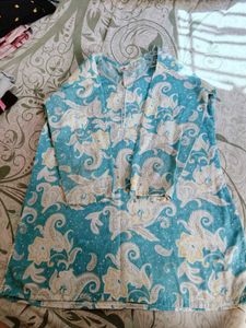 Blue Floral Print Kurta