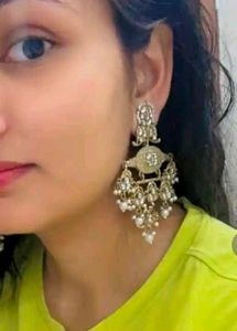 Exquisite Pearl &amp; Kundan Drop Earrings