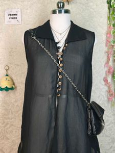 Chic Black Sheer Sleeveless Top