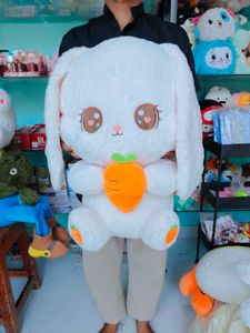 Big size bunny holding carrot plushie