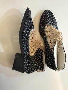 Stylish Black Lace Accent Heels