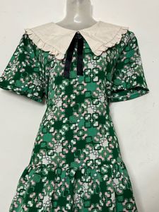 Korean Retro Geometric Print Dress