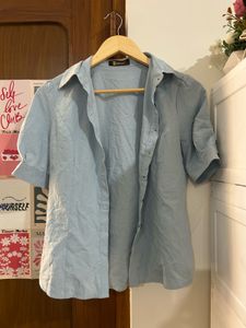 Light Blue Short Sleeve Button-Up Shirt