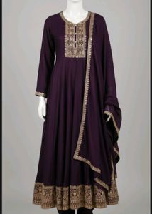 Libas heavy flare purple Embroidered Kurta Sets