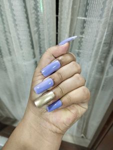 lavender &amp; Gold Press-On Nails