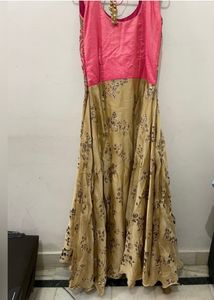 Wedding Gown With Stone Work On Blouse Part