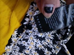 Daisy Print Smocked Crop Top