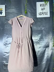 H&amp;M Light Pink V-Neck Midi Dress