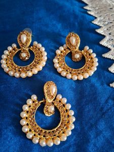 Designer Pearl &amp; Stone Earrings