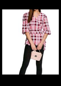 Chic Plaid Wrap Top
