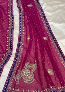 Exquisite Embellished Magenta Saree