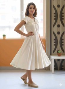 Elegant White Fit & Flare Dress