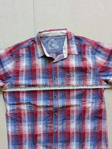 Ray - Men's Red &amp; Blue Plaid Short Sleeve Shirt
