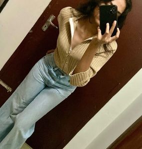Stylish Beige Knit Top