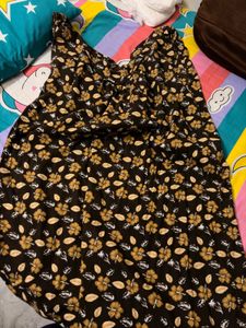 Blue Floral Print Kurta and nighty