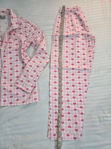 Cute Pink Heart Pajama Set 12 to 14yrs