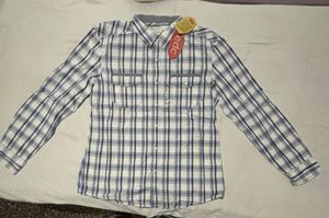 Men's check blue white Shirt
