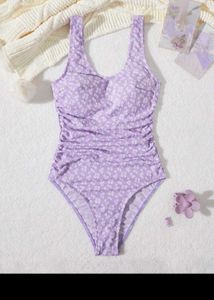 Purple Floral One-Piece Swimsuit