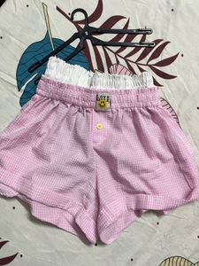 Pink Seersucker Shorts