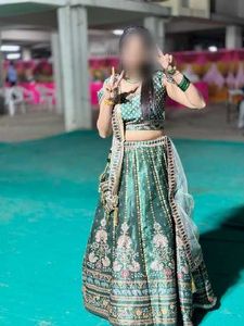 Stunning Green Embroidered Lehenga Choli