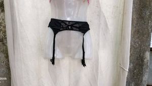8258. Black garter belt