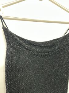 Sparkly Black Bodycon Midi Dress