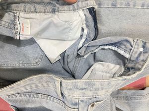 Pearl embellished high waist jeans