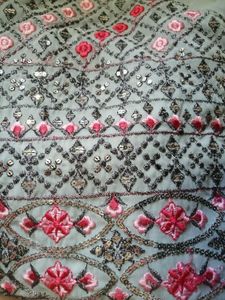 Pristine Hand-Embroidered Anarkali Suit Set ( kurt