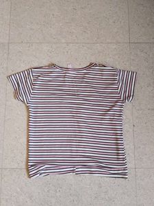 Striped Knot Front T-Shirt