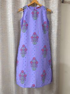 Women Mauve Printed Layered Kurta