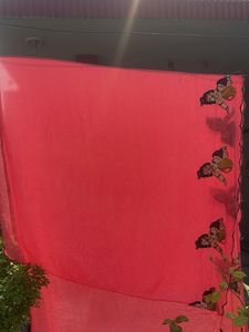 Vibrant Pink Saree with Embellishments
