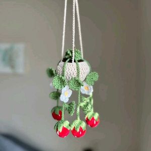 ⋆.˚𔓐𑇓Crochet Strawberry Plant Decor⋆.˚𔓐𑇓