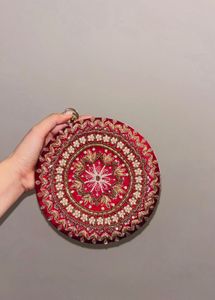 Embellished Round Clutch