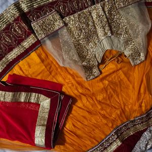 Stunning Orange & Maroon Lehenga Choli Set