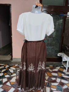 Embroidered Tiered Maxi Skirt