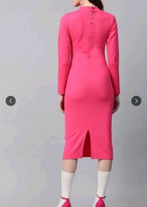 Pink Bodycon Midi Dress