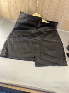 Black Faux Leather Mini Skirt