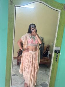 Elegant Peach Lehenga Choli Set
