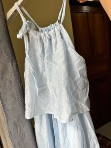 Light Blue Tiered Maxi Dress