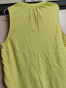 V-Neck Sleeveless Yellow Top