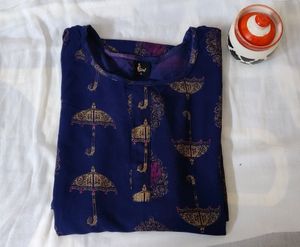 Blue Colour Umbrella Printed Kurta