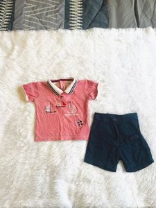 Baby Boy Sailor Polo Shirt and Shorts Set