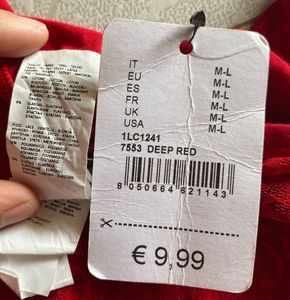 New Tezenis Red Sheer Lace Camisole – Size M-L