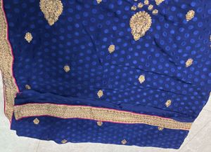 Royal Blue Embroidered Lehenga Skirt