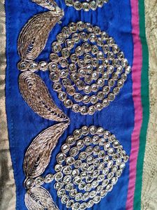 Elegant Lace Saree with Embellished Border