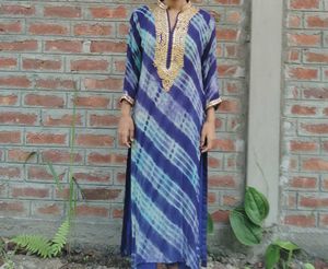 Royal Blue turquoise tie-dye kaftan