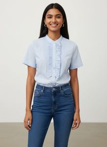 Ruffled Short Sleeve Blouse